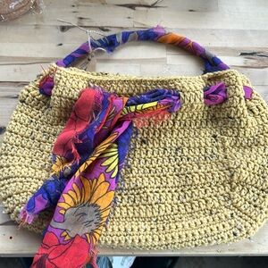 Hand crotchet hand back with handle